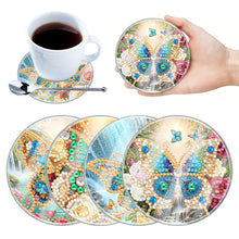 Load image into Gallery viewer, 4Pcs Acrylic Special Shape Butterfly DIY Waterproof Diamond Painting Coaster
