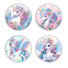 Load image into Gallery viewer, 4Pcs Acrylic Special Shape Horse DIY Waterproof Diamond Painting Coaster
