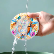 Load image into Gallery viewer, 4Pcs Acrylic Special Shape Bull Head DIY Waterproof Diamond Painting Coaster
