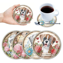 Load image into Gallery viewer, 4Pcs Acrylic Special Shape Puppy DIY Waterproof Diamond Painting Coaster
