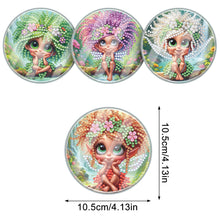 Load image into Gallery viewer, 4Pcs Acrylic Special Shape Girl DIY Waterproof Diamond Painting Coaster
