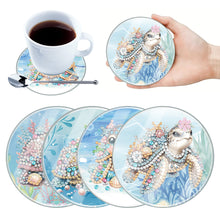 Load image into Gallery viewer, 4Pcs Acrylic Special Shape Turtle DIY Waterproof Diamond Painting Coaster

