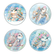 Load image into Gallery viewer, 4Pcs Acrylic Special Shape Turtle DIY Waterproof Diamond Painting Coaster
