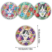 Load image into Gallery viewer, 4Pcs Acrylic Special Shape Kitten DIY Waterproof Diamond Painting Coaster
