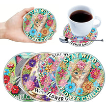 Load image into Gallery viewer, 4Pcs Acrylic Special Shape Kitten DIY Waterproof Diamond Painting Coaster
