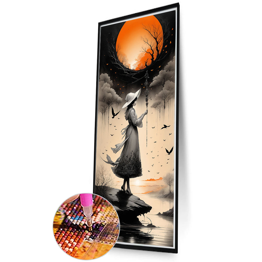 Diamond Painting - Full Round - Fantasy Dandelion Moon Girl (40*90CM)