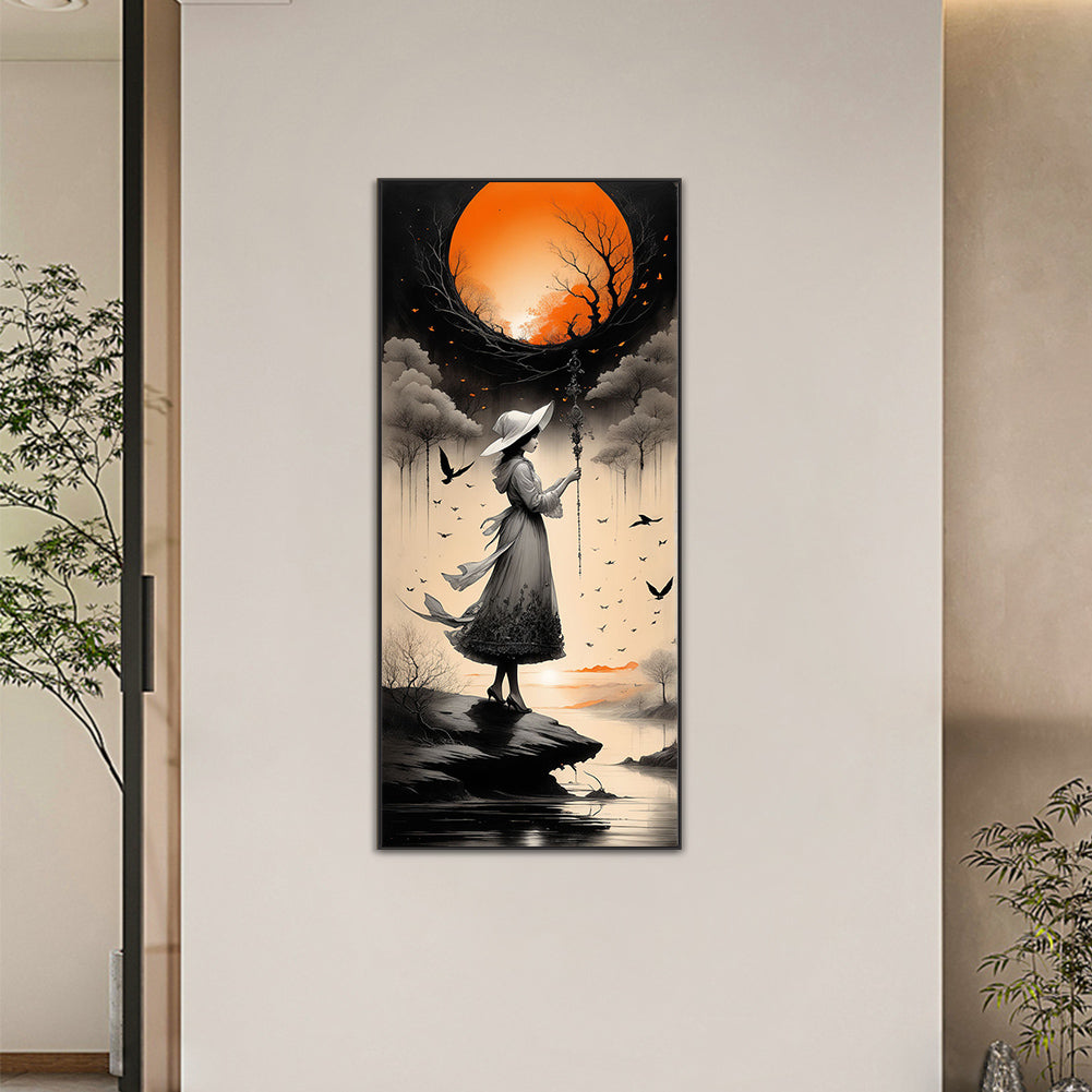 Diamond Painting - Full Round - Fantasy Dandelion Moon Girl (40*90CM)