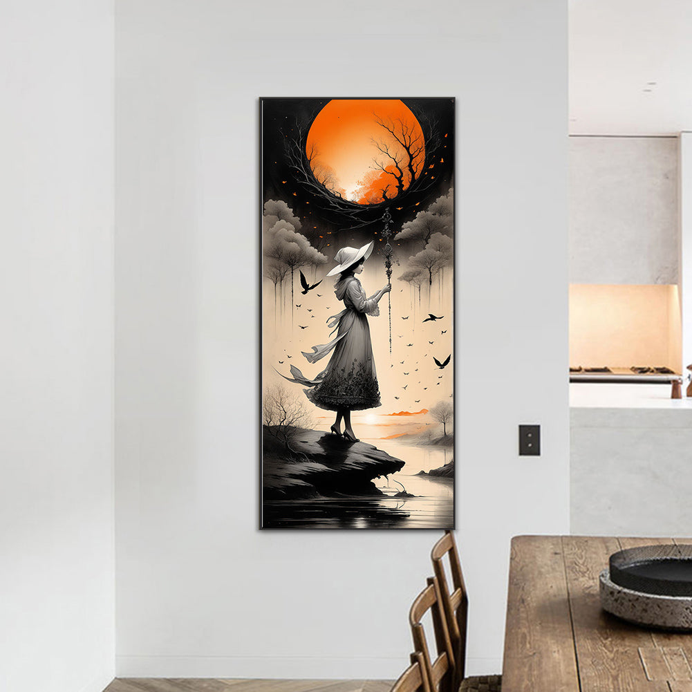 Diamond Painting - Full Round - Fantasy Dandelion Moon Girl (40*90CM)