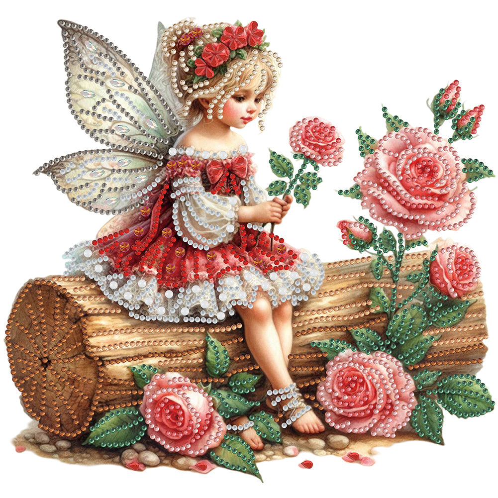 Diamond Painting - Partial Special Shaped - Butterfly Girl (30*30CM)