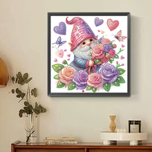Load image into Gallery viewer, Diamond Painting - Partial Special Shaped - Gnome And Flowers (30*30CM)
