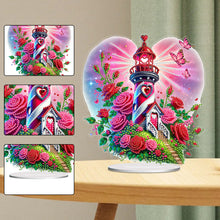 Load image into Gallery viewer, Acrylic Special Shape Rose Lighthouse Diamond Painting Desktop Ornaments
