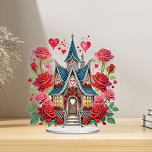 Load image into Gallery viewer, Acrylic Special Shape Rose Cottage Diamond Painting Desktop Ornaments
