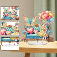 Load image into Gallery viewer, Acrylic Special Shape Elf Girl On The Sofa Diamond Painting Desktop Ornaments
