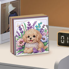 Load image into Gallery viewer, Acrylic Puppy Flower Diamond Painting Napkin Rack Decor for Home Office Decor
