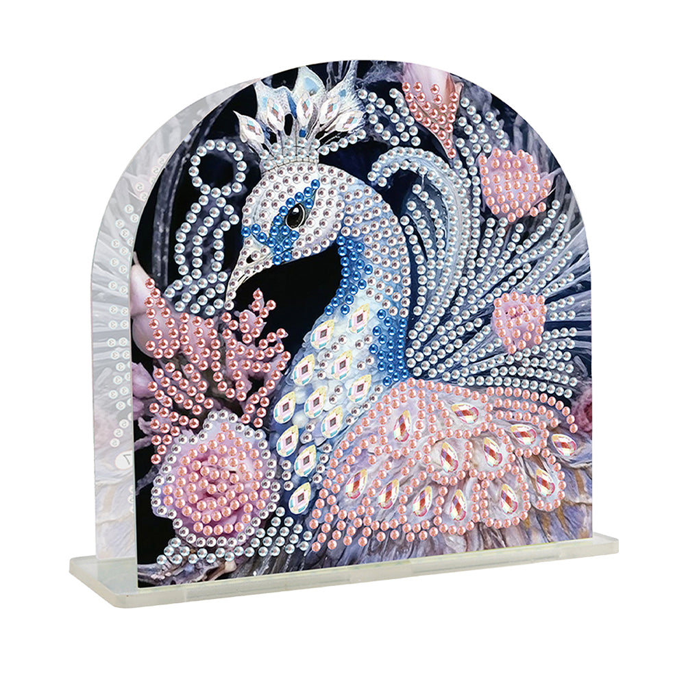 Acrylic Peacock Diamond Painting Napkin Rack Decor for Home Office Decor