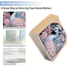 Load image into Gallery viewer, Acrylic Peacock Diamond Painting Napkin Rack Decor for Home Office Decor
