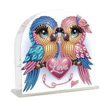 Load image into Gallery viewer, Acrylic Valentines Day Love Bird Diamond Painting Napkin Rack Decor for Desktop
