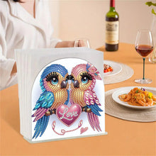 Load image into Gallery viewer, Acrylic Valentines Day Love Bird Diamond Painting Napkin Rack Decor for Desktop
