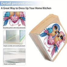 Load image into Gallery viewer, Acrylic Valentines Day Love Bird Diamond Painting Napkin Rack Decor for Desktop
