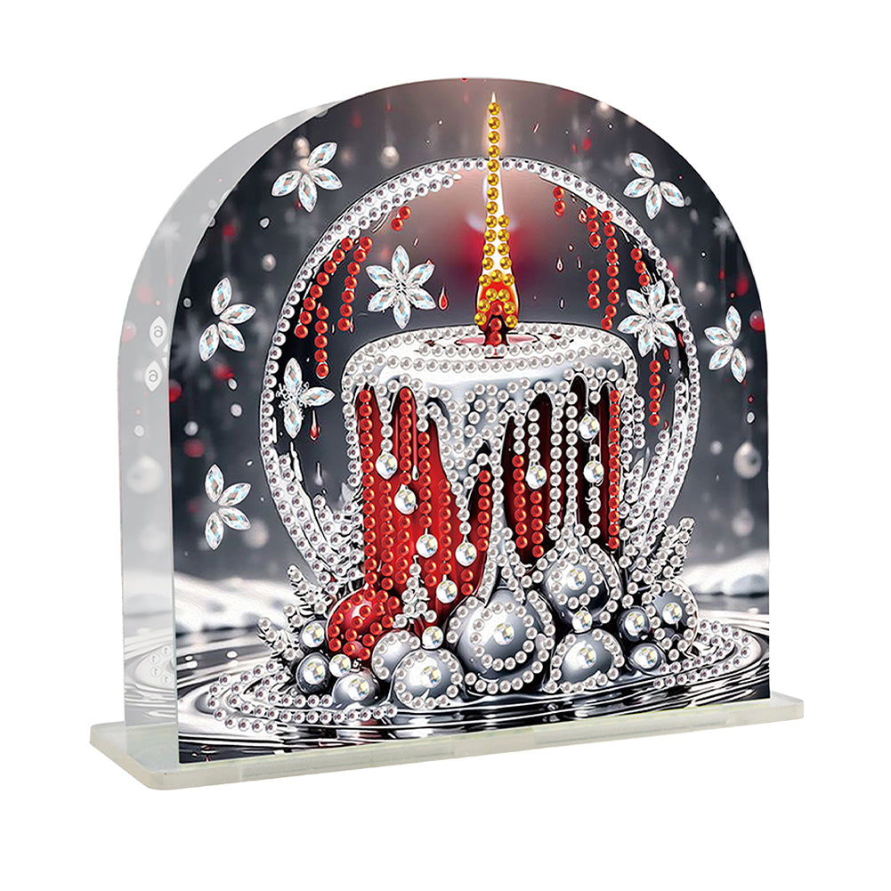 Acrylic Candle Diamond Painting Napkin Rack Decor for Home Office Decor