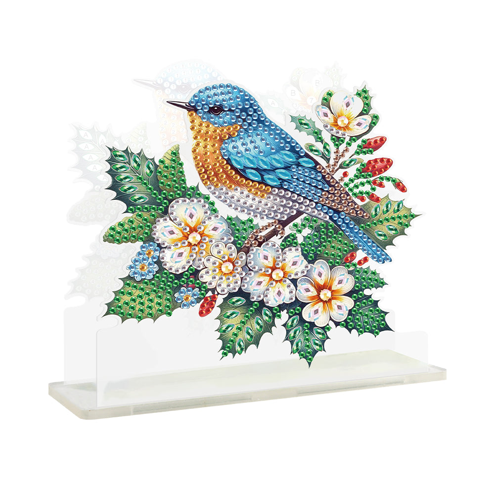 Acrylic Bird On Branch Diamond Painting Napkin Rack Decor for Home Office Decor