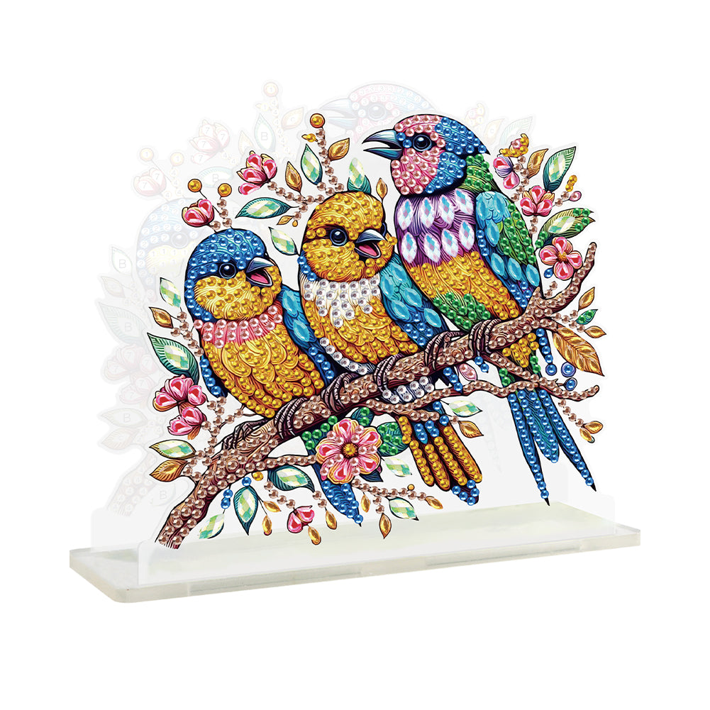 Acrylic Parrot Diamond Painting Napkin Rack Decor for Home Office Decor