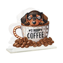 Load image into Gallery viewer, Acrylic Coffee Cup Puppy Diamond Painting Napkin Rack Decor for Home Office
