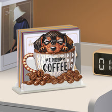 Load image into Gallery viewer, Acrylic Coffee Cup Puppy Diamond Painting Napkin Rack Decor for Home Office
