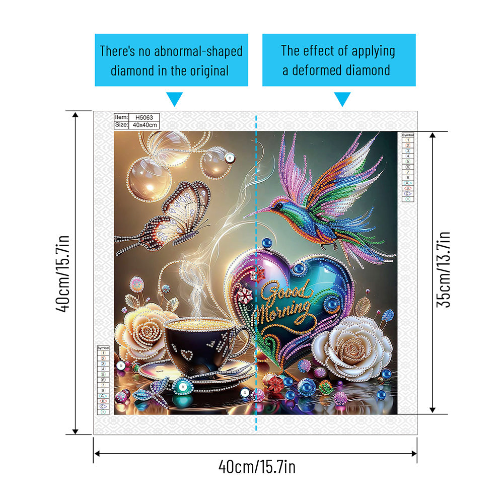 Diamond Painting - Partial Special Shaped - Hummingbird (40*40CM)