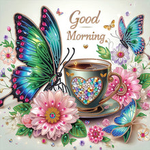 Load image into Gallery viewer, Diamond Painting - Partial Special Shaped - Butterfly Coffee (40*40CM)
