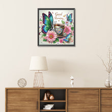 Load image into Gallery viewer, Diamond Painting - Partial Special Shaped - Butterfly Coffee (40*40CM)
