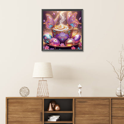 Diamond Painting - Partial Special Shaped - Butterfly Coffee (40*40CM)