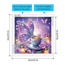 Load image into Gallery viewer, Diamond Painting - Partial Special Shaped - Butterfly Coffee (40*40CM)
