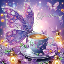 Load image into Gallery viewer, Diamond Painting - Partial Special Shaped - Butterfly Coffee (40*40CM)
