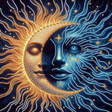 Load image into Gallery viewer, Diamond Painting - Partial Special Shaped - Sun And Moon Faces (40*40CM)
