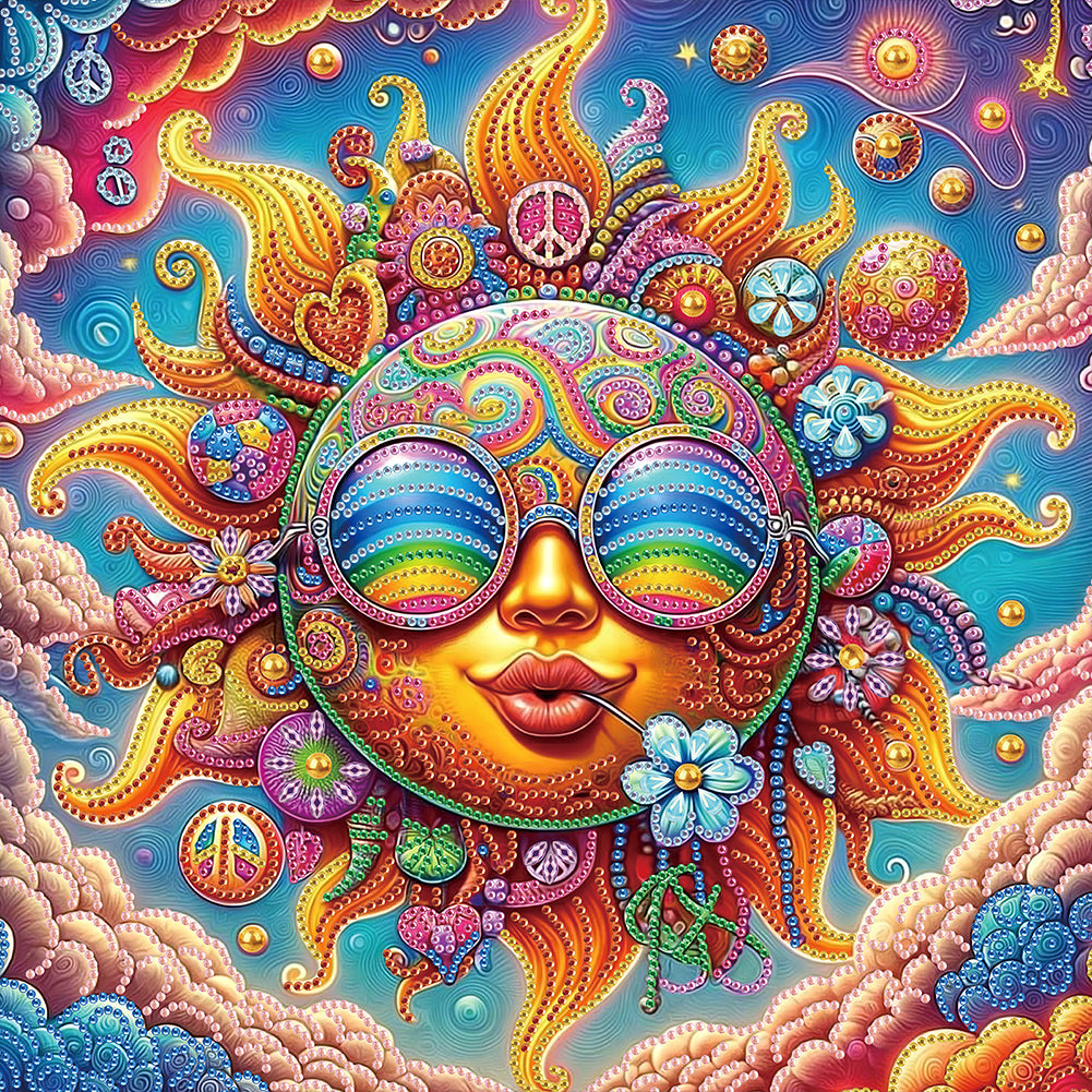 Diamond Painting - Partial Special Shaped - Sun And Moon Faces (40*40CM)