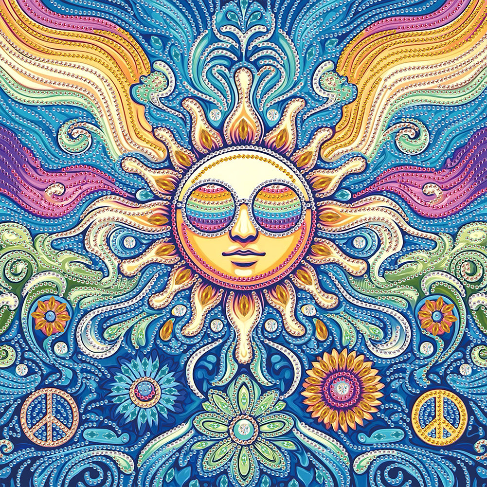 Diamond Painting - Partial Special Shaped - Sun And Moon Faces (40*40CM)