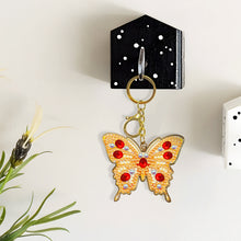 Load image into Gallery viewer, Metal Double Sided Special Shaped Golden Butterfly Diamond Art Keyring DIY Craft
