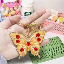 Load image into Gallery viewer, Metal Double Sided Special Shaped Golden Butterfly Diamond Art Keyring DIY Craft
