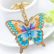Load image into Gallery viewer, Metal Double Sided Special Shaped Golden Butterfly Diamond Art Keyring DIY Craft
