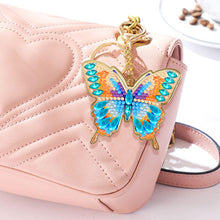 Load image into Gallery viewer, Metal Double Sided Special Shaped Golden Butterfly Diamond Art Keyring DIY Craft

