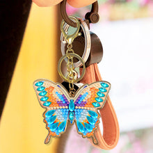 Load image into Gallery viewer, Metal Double Sided Special Shaped Golden Butterfly Diamond Art Keyring DIY Craft
