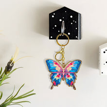 Load image into Gallery viewer, Metal Double Sided Special Shaped Golden Butterfly Diamond Art Keyring DIY Craft
