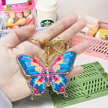 Load image into Gallery viewer, Metal Double Sided Special Shaped Golden Butterfly Diamond Art Keyring DIY Craft
