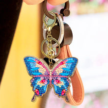 Load image into Gallery viewer, Metal Double Sided Special Shaped Golden Butterfly Diamond Art Keyring DIY Craft
