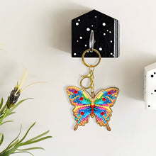 Load image into Gallery viewer, Metal Double Sided Special Shaped Golden Butterfly Diamond Art Keyring DIY Craft
