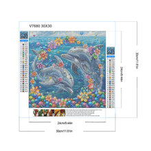 Load image into Gallery viewer, Diamond Painting - Full Round - Wreath Dolphin (30*30CM)
