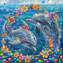 Load image into Gallery viewer, Diamond Painting - Full Round - Wreath Dolphin (30*30CM)
