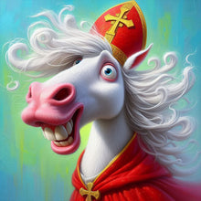 Load image into Gallery viewer, Diamond Painting - Full Round - Reverend Big Eyed White Horse (30*30CM)
