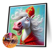 Load image into Gallery viewer, Diamond Painting - Full Round - Reverend Big Eyed White Horse (30*30CM)
